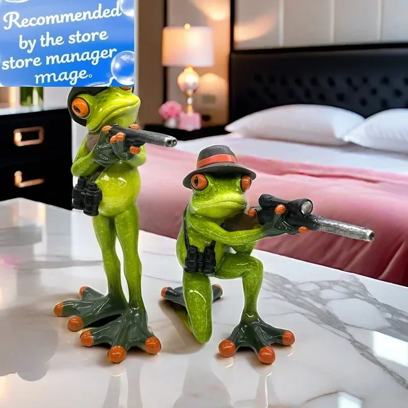 

Nordic Creative Shooting Frog Resin Handicraft Ornament Living Room Decoration Wine Cooler Office Desktop Decorative Ornament