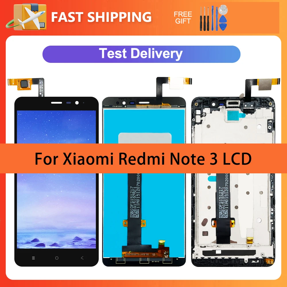 5.5 "ต้นฉบับ LCD สำหรับ Xiaomi redmi Note 3 MediaTek MT6795 Helio จอ X10ทัชสกรีนประกอบกับกรอบชิ้นส่วน