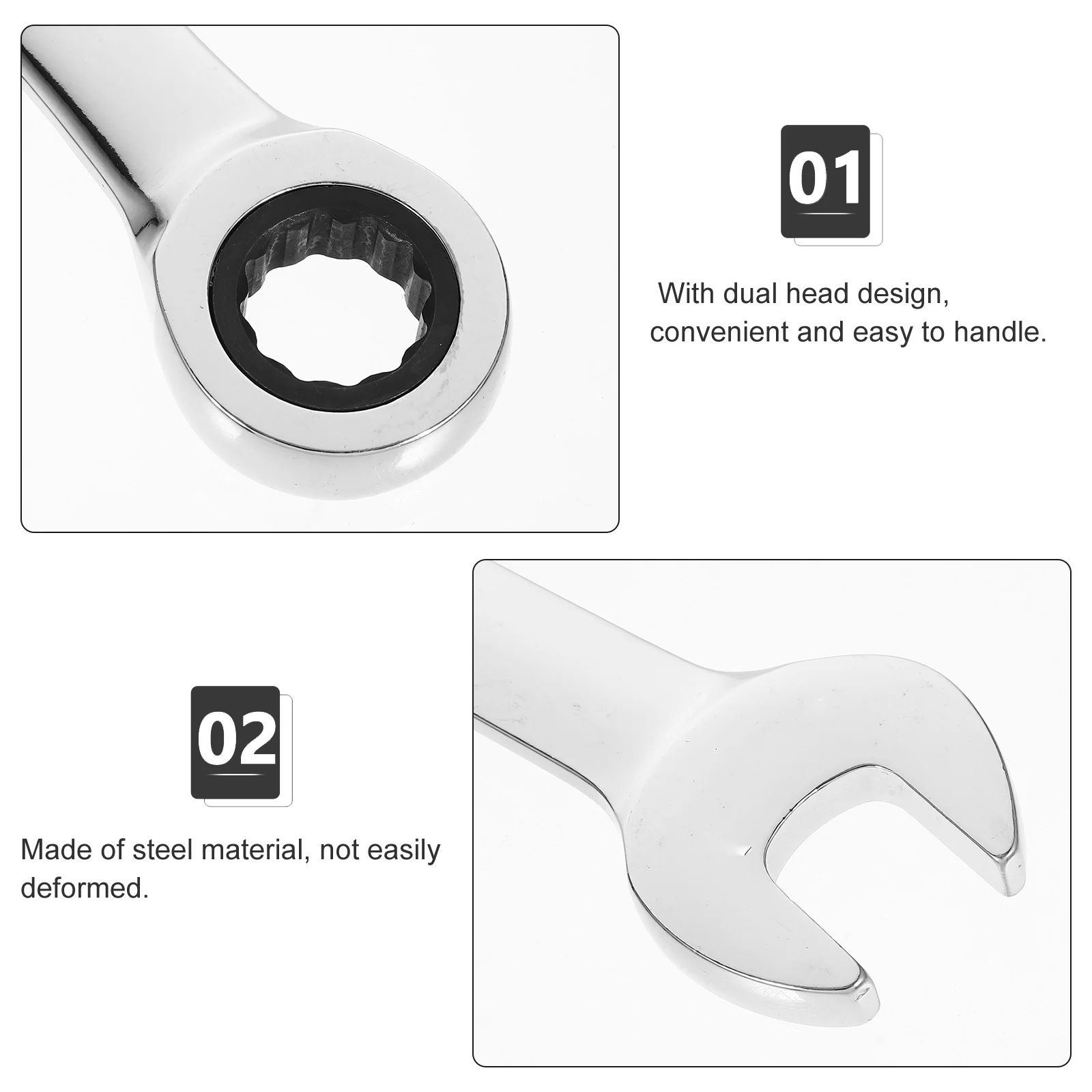 Ratchet Wrenches Set Wrench- 9Mm Dual Heads Double Offset Ring Spanner- Dicephalous Wrench Spanner Miniature Kits Miniature