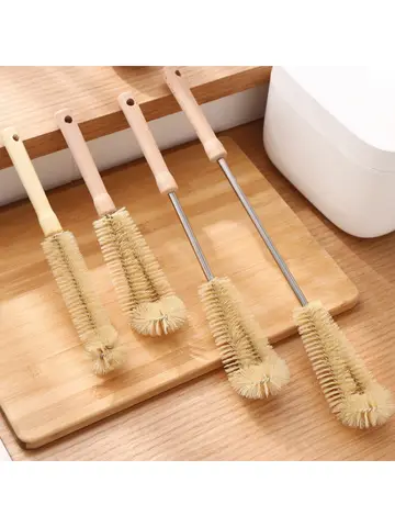 Kitchen cleaning tools Drink bottles Glass scrubbers Cleaning brush Wooden bottle cleaning brush with long handle