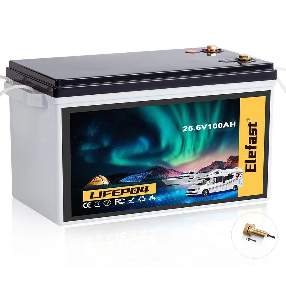 

Battery 100AH 24V Lithium Battery Builtin 100A BMS,Up to 20000 Deep Cycle,Perfect for Trolling Motors, Marine,RV,Boat,Solar Sys