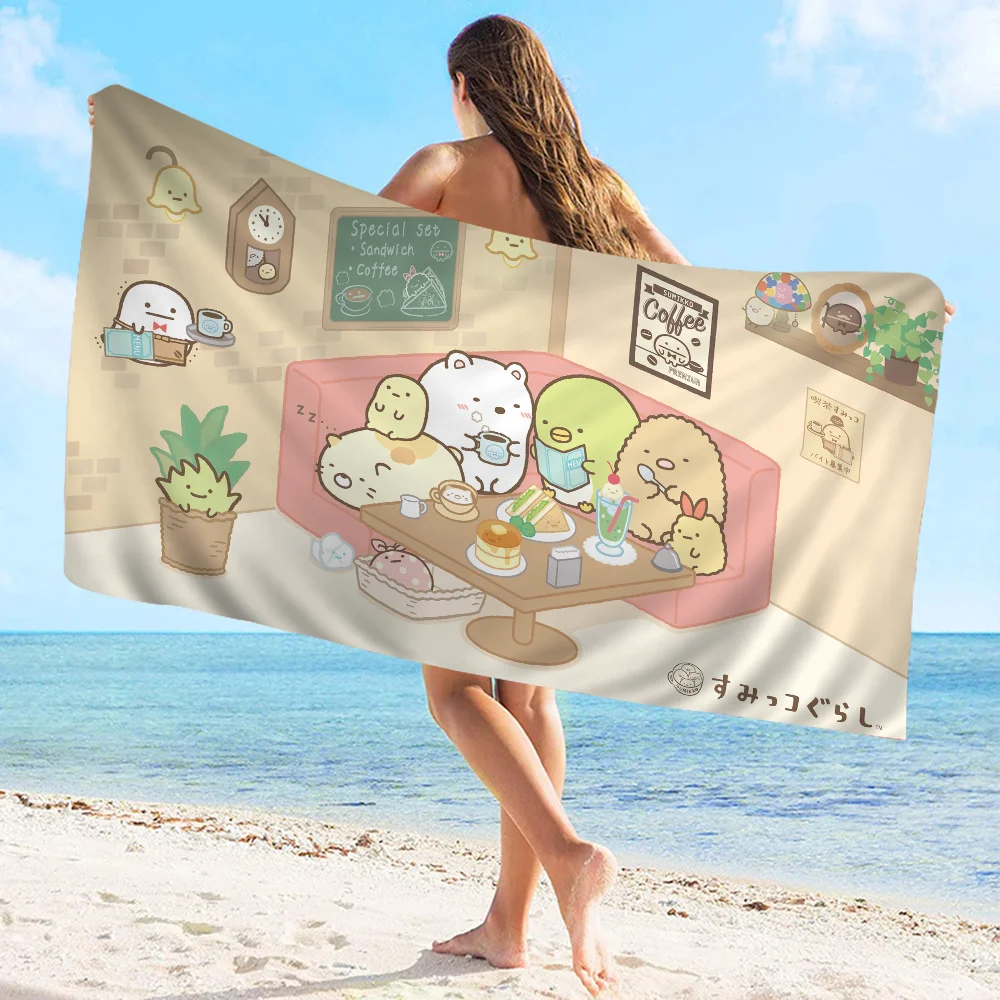 Ręcznik plażowy z mikrofibry Sumikko Gurashi Chłonny, szybkoschnący, miękki ręcznik kąpielowy do jogi i wspinaczki górskiej