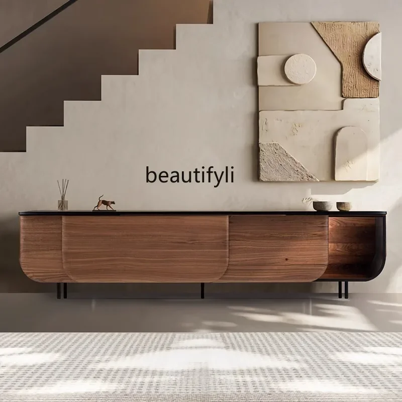 

zxqHigh-end solid wood TV cabinet living room home decoration ornaments retro style floor-standing low cabinet against the wall