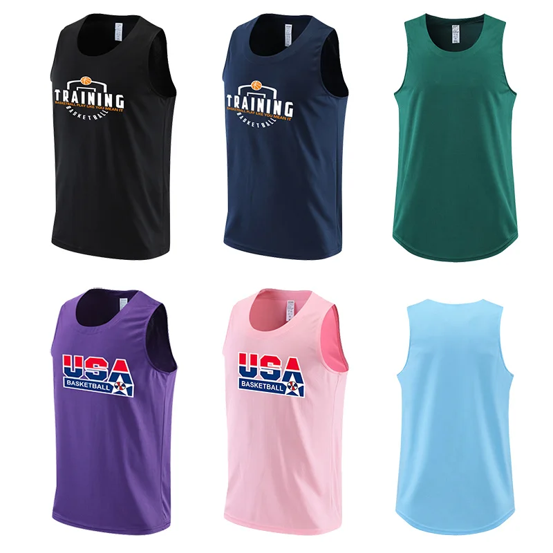 Men Basketball Jerseys Shirts Youth Basketball Vest Uniforms Blank Custom Gym Running Training Loose Jerseys Suits Tank Top