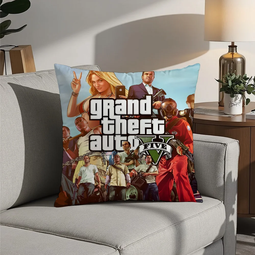 G-Gta5 Vice City G-Grand T-Theft Auto Pillow Case Plush Fabric Soft  Pillowcase Double Sided Print Cushion Cover Household Gifts