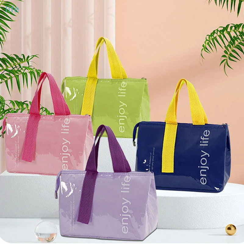 1 PC กล่องอาหารกลางวันสําหรับนักเรียนโรงเรียนถุงอาหารกลางวันอลูมิเนียมหนาฟอยล์ Camping Picnic ICE Pack Bento อาหารกลางวันกระเป๋าถือ