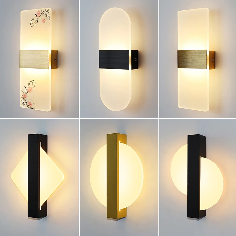 

Frosted Acrylic Indoor Wall Lamp Modern Nordic Sconce Lamps LED Wall Lights For Bedroom Living Room Aisle Bedside Wall AC85-265V