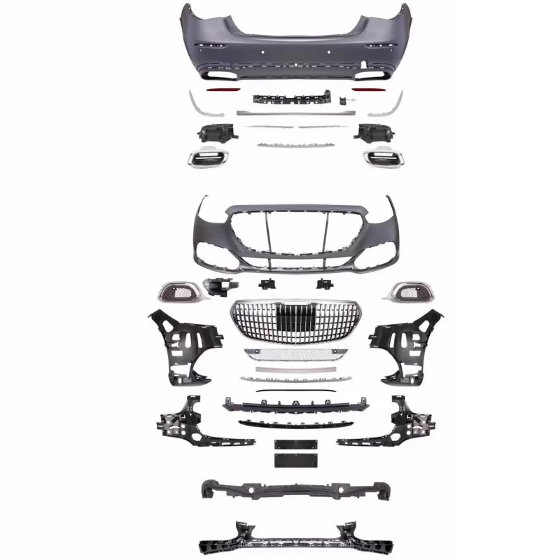 

Body kit for Mercedes-Benz W223 S-class upgraded unpainted front rear bumper Radiator Grille fog lamp frame tail throat