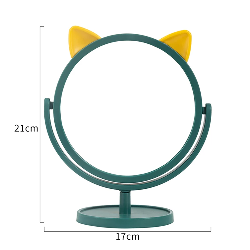 مرآة تجميل مع لمبة ليد حامل بلاستيكي ، مرآة طاولة مكتب صغير مع 360 دوران ، الدائمة المحمولة مرآة لمستحضرات التجميل ، لسطح الطاولة