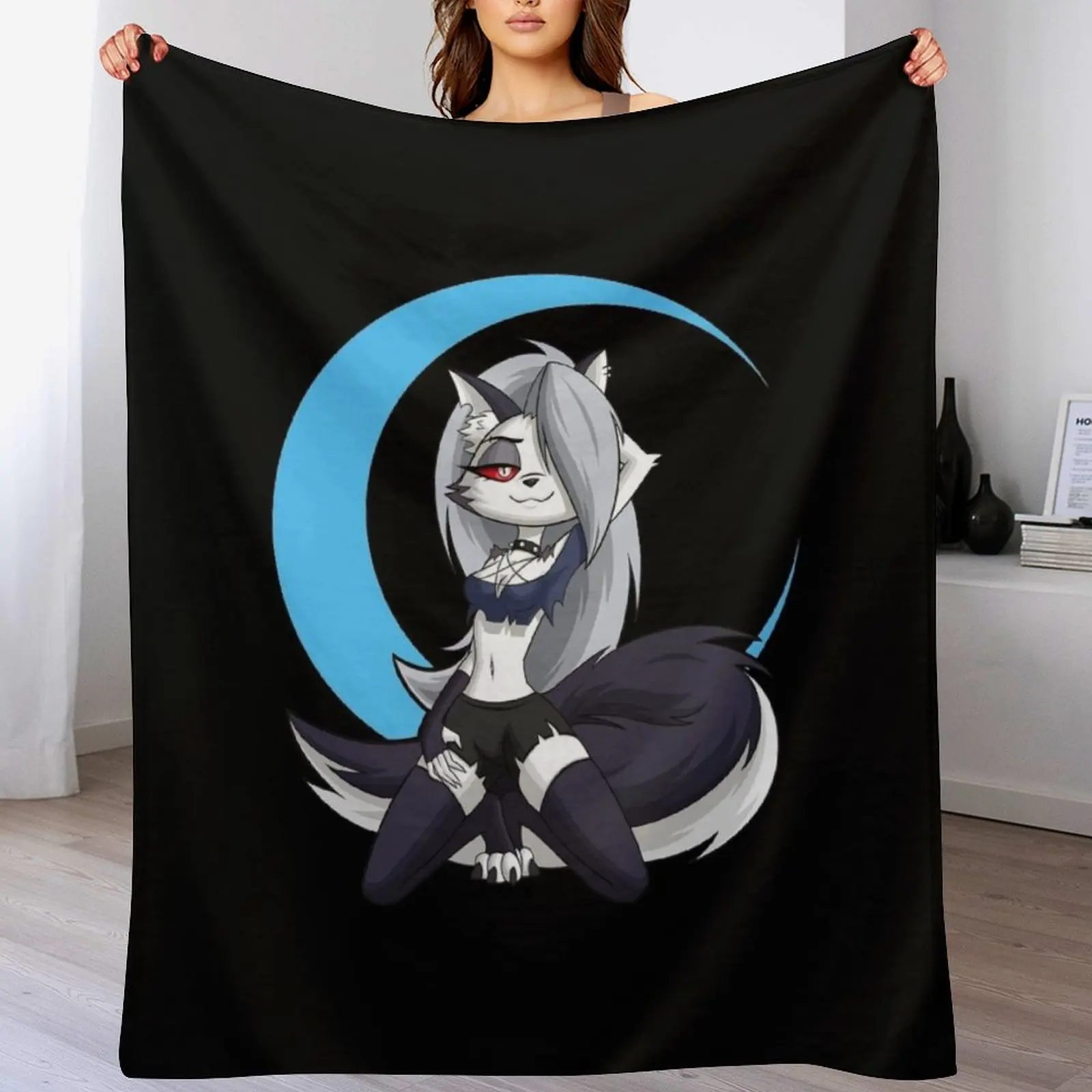 Helluva Boss Loona Throw Blanket Outdoor Soft Blanket for Picnic Beach Camping