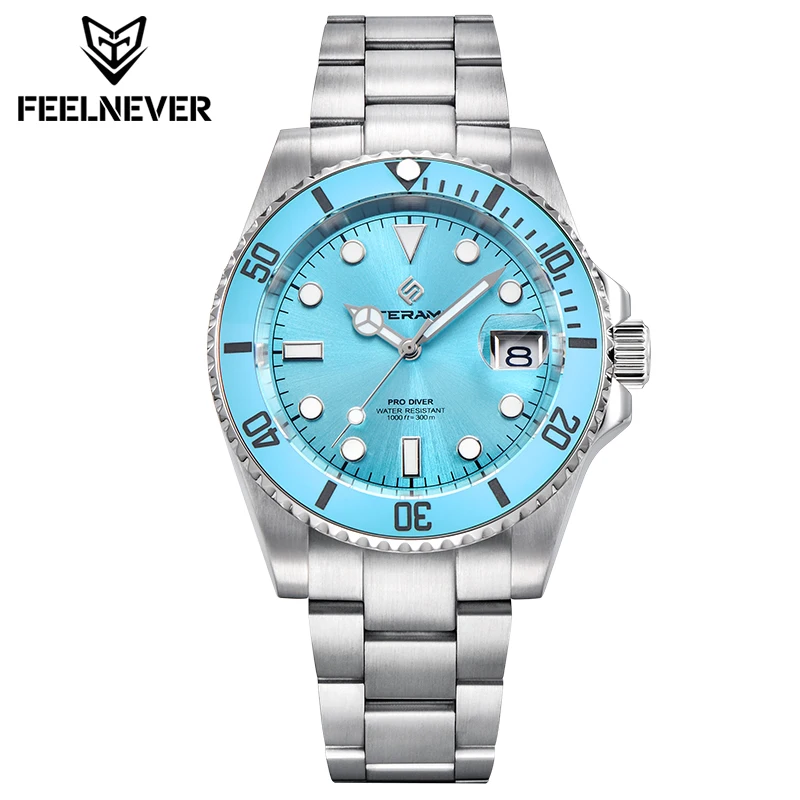 TERAMI Top Brand 40MM Ceramic Bezel Mechanical Men Watches Luxury NH35 Super Lume Sapphire Mirror Dive Wristwatches reloj hombre