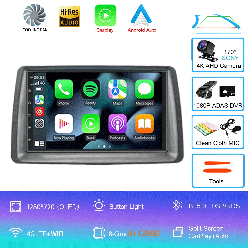 7 inch autoradio Android 16 voor FIAT Panda 2003 2004 2005 2006 2007 - 2012 Stereo Multimedia Speler Navigatie Autoradio Carplay Auto
