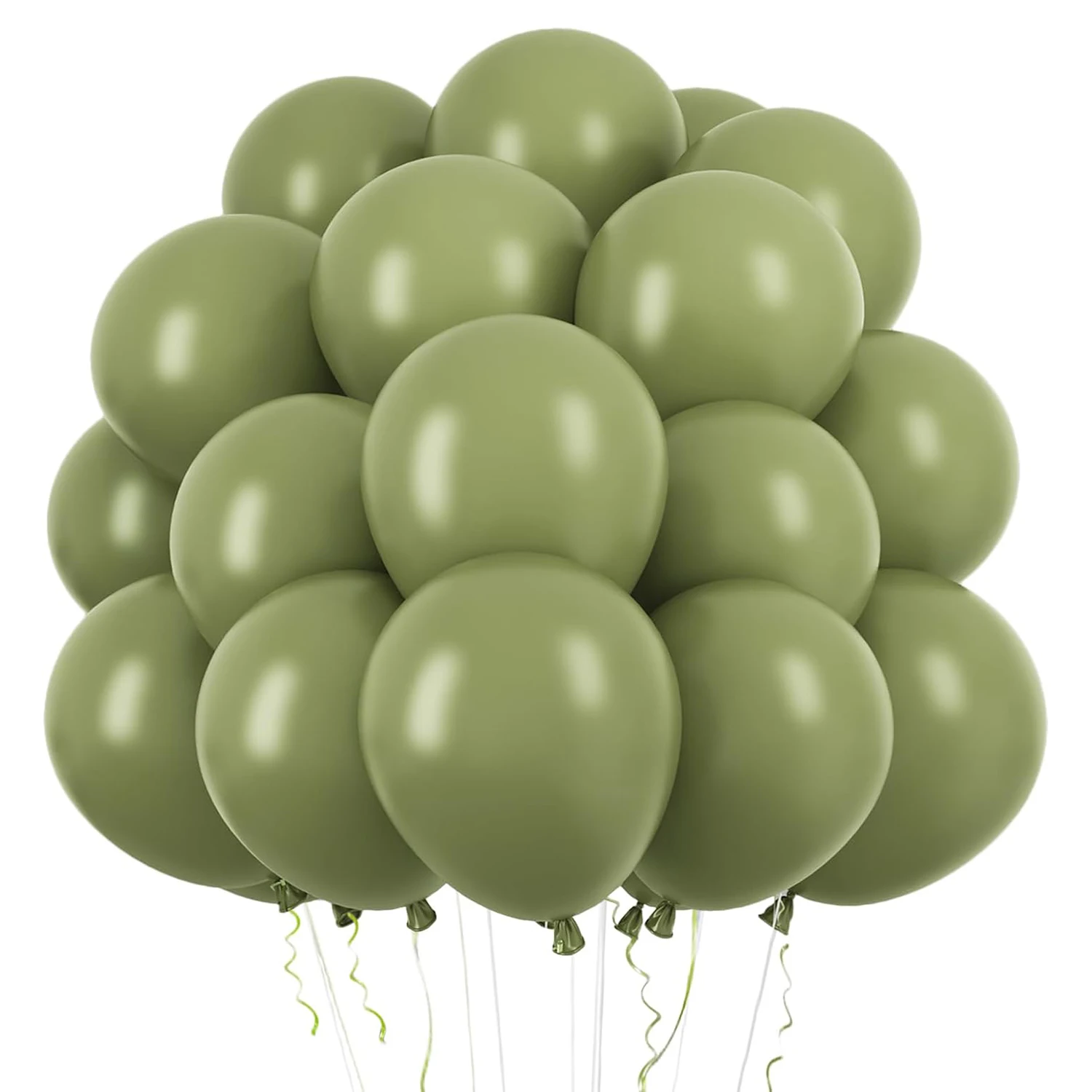 12inch Olive Green Latex Balloons Retro Green Birthday Balloons for Wedding Baby Shower Birthday Party Anniversary Decorations