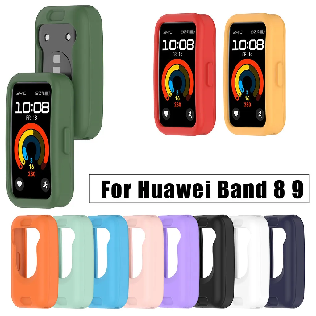 Soft TPU Case Cover For Huawei band 8 9 10 NFC Candy Color Slim Smart Watch Screen Protector