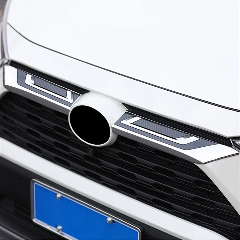 

Car Front Bumper Grille Grills Strip Trims Cover Decoration Stickers For Toyota RAV4 RAV 4 2019 2020 2021 2022 XA50 Accessories