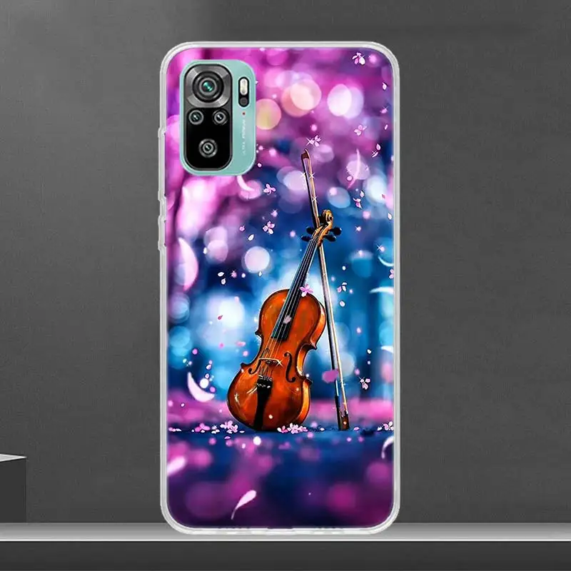 Music Violin Phone Case for Xiaomi Redmi 12 12C 9 9A 9C 9T 10 10A 10C 8 8A 7 7A 6 6A 6 Pro S2 K20 K30 K40 Soft Cover