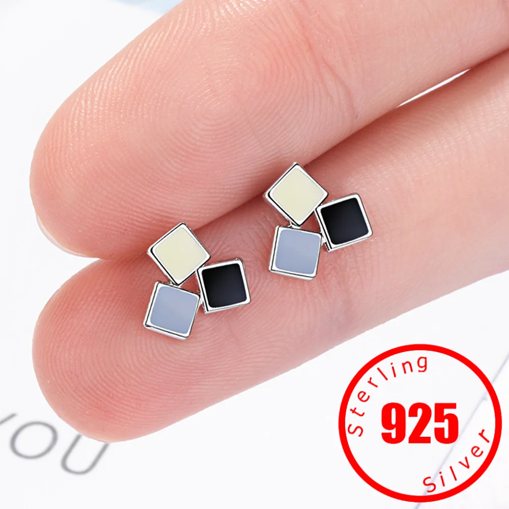 

Personality Minimalist Geometric Earrings for Women top quality Jewelry Mixed Color Epoxy Simple Square Earring Female