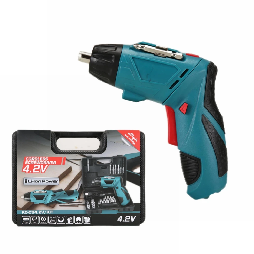 4.2V Mini Cordless Electric Screwdriver Rechargeable Power Drill Adjustable Torque Tool Set for DIY Industrial Home Repair
