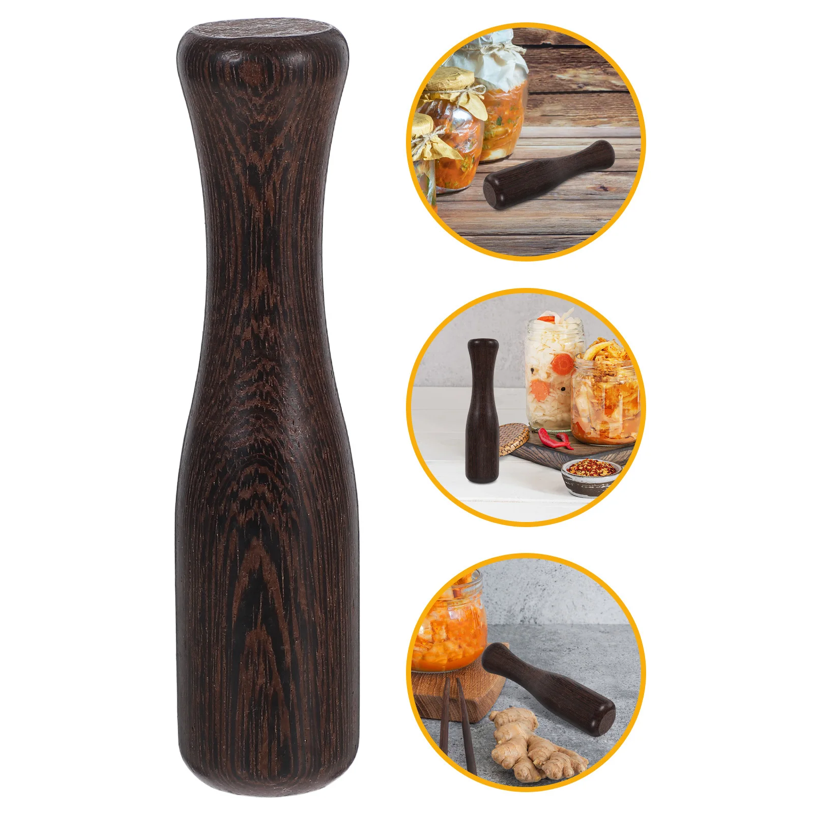 

1pc Fermentation Wooden Pickle Press Stick Natural Masher For Sauerkraut Garlic Grinding Tool Kitchen Pestle Fermentation