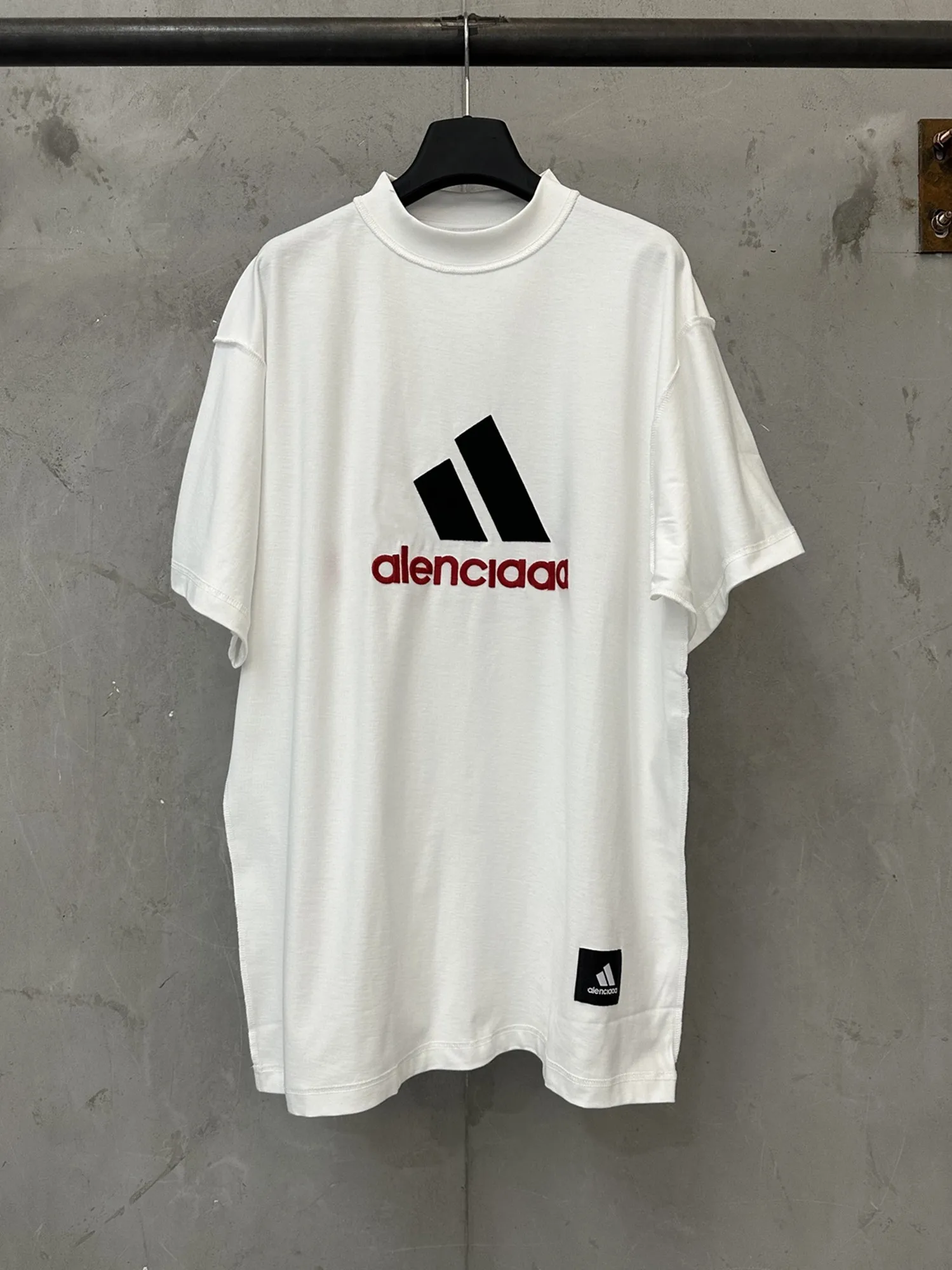Paris Collaborative Double-Sided Cotton T-Shirt 2026 Summer Fashion Embroidered Letter Loose Fit Unisex Short Sleeve Tee