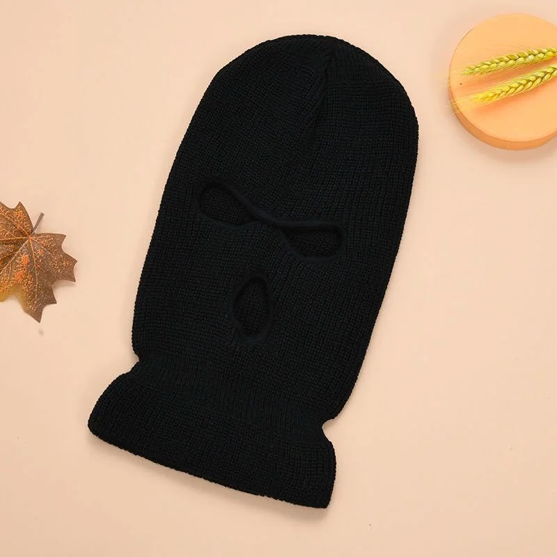 Motorcycle Full Face Cover Ski Mask Hat 3 Holes Balaclava Army Tactical CS Windproof Knit Beanies Bonnet Winter Warm Unisex Caps
