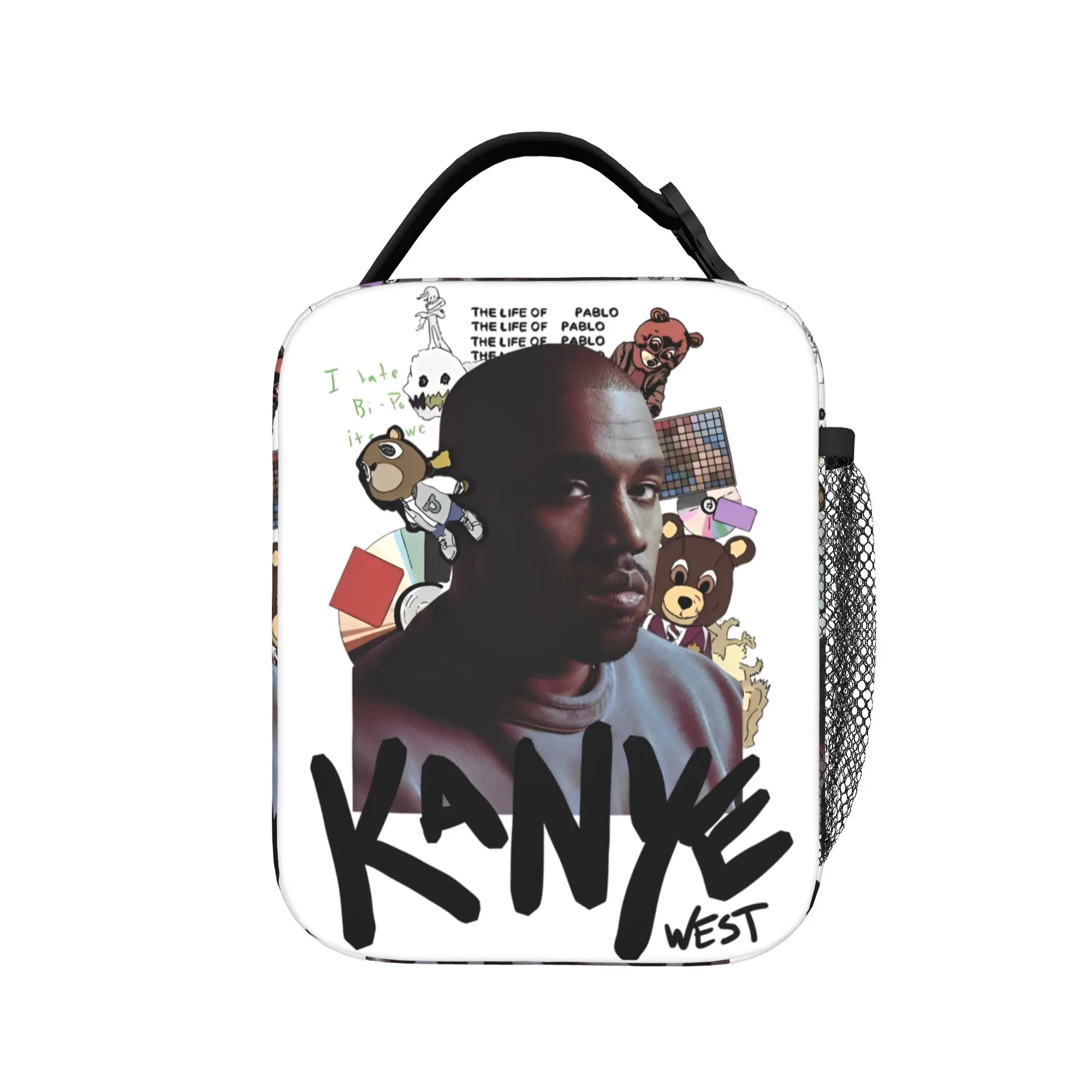 Kanye West Insulated Lunch Bags Thermal Bag Reusable,Lunch Container Rapper Leakproof Tote Lunch Box Food Storage Bags Beach