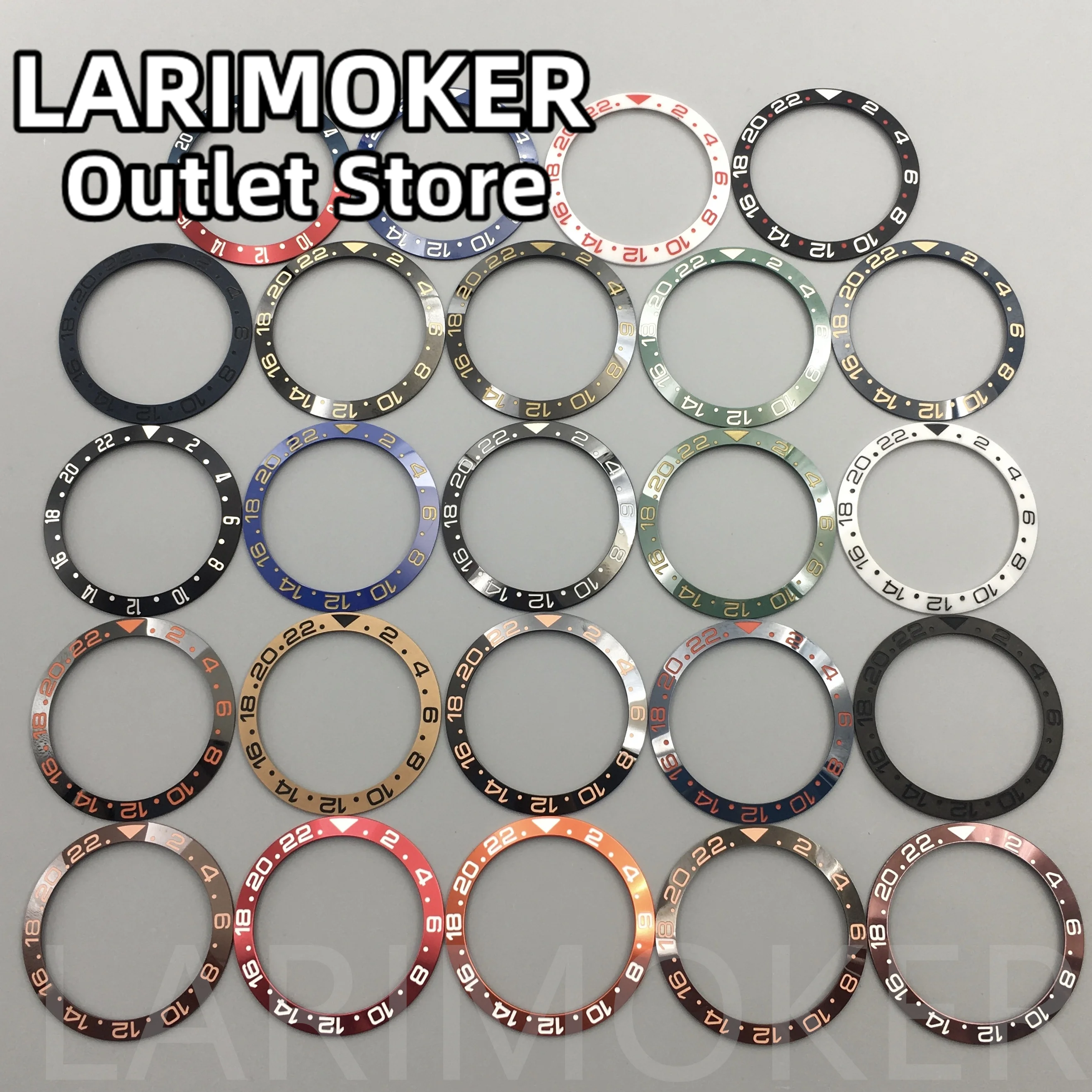 Larimoker 38Mm Diameter Keramiek Horloge Bezel Invoegen Geschikt Voor 40Mm Horloge Case Vervanging Horloge Accessoire Insert