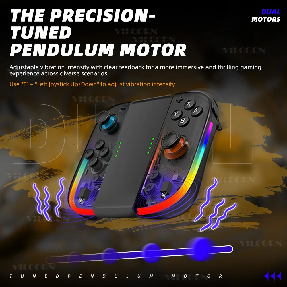 وحدة تحكم الفرح اللاسلكية للتبديل Oled Lite Gamepad Hall Effect عصا التحكم المزدوجة الاهتزاز توربو التحكم عن بعد 6 محور الدوران #4