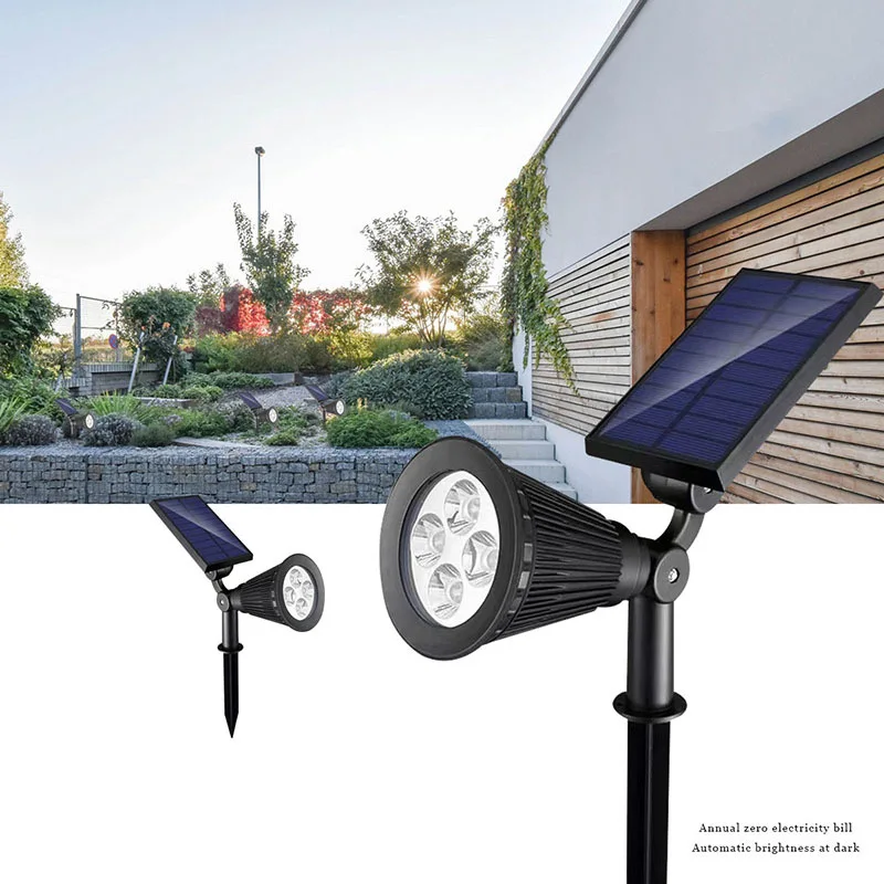 ترقية أضواء الشجرة الشمسية في الهواء الطلق الدافئة ومتعددة الألوان IP65 مقاوم للماء 3 أوضاع الإضاءة 9 المصابيح للحديقة/المسار/ديكور الفناء #4