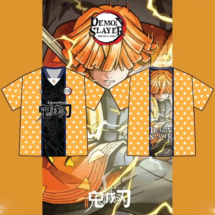 

New Anime Demon Slayer Football Jerseys Adult Casual Harajuku Short Sleeve T-shirt Demon Slayer Tshirts Cosplay Clothing