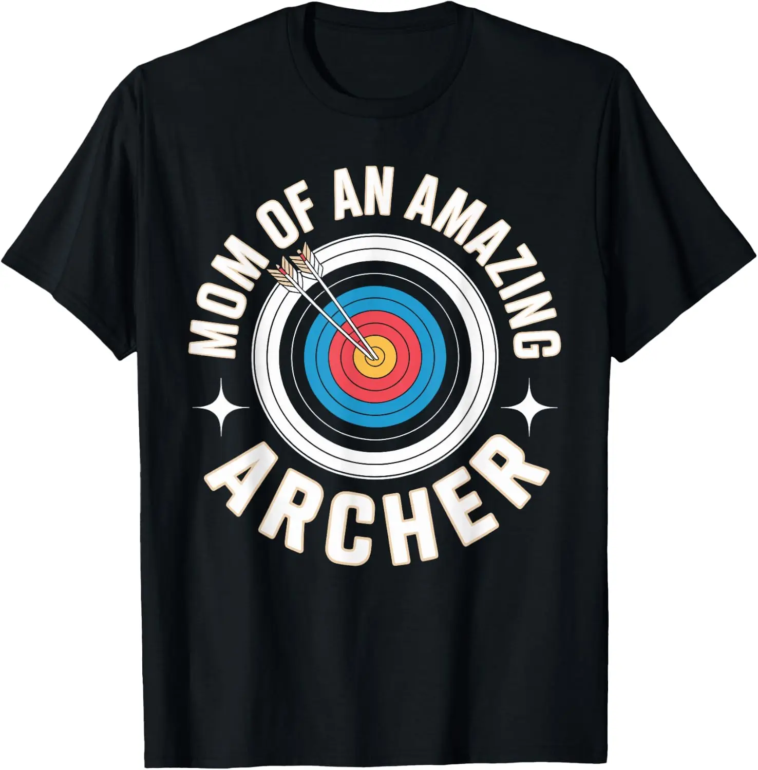 Mom Of An Amazing Archer Funny Archery T-Shirt 100% Cotton Trendy Y2K Short-Sleeve Tee-Soft, Quick-Drying, Moisture-Wicking;