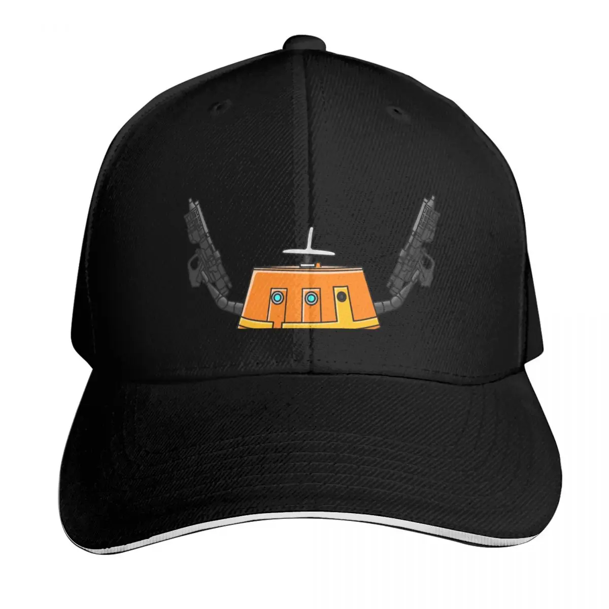 Chopper With Blasters Baseball Cap Quick Dry Performance Cotton Twill Breathable Contrast Two Tone Brim