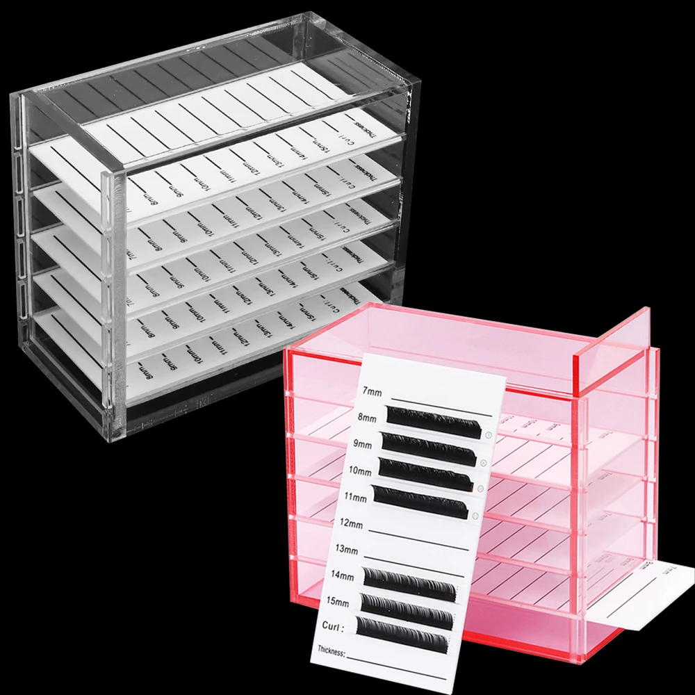 

Eyelash Extensions Storage Box 5 Layers Acrylic Pallets Holders Lash Organizer False Eyelashes Makeup Tools Supplies
