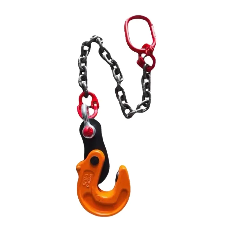Steel Plate Lifting Clamp Single Chain Sling Assembly Heavy Duty Lifting Hook Fixture For Steel Sheet Industrial Wear Resistant