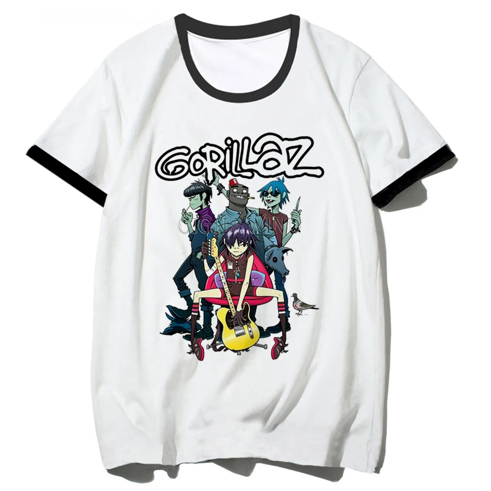 Gorillaz t-shirt femme 2000s anime korean fashion cutecore goth shirt goth aesthetic cheap japanese funny