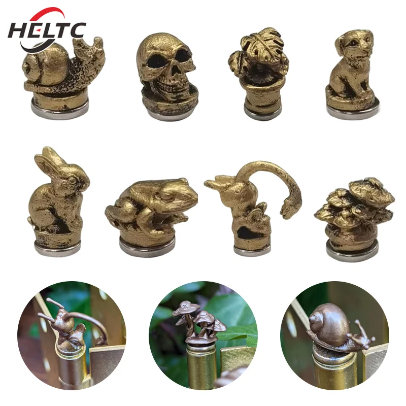 3pcs Vintage Animal Door Hinge Heads Decorative Topper Bronzed Animal Hinge Head Magnet Door Hinge Pin Furniture Hardware