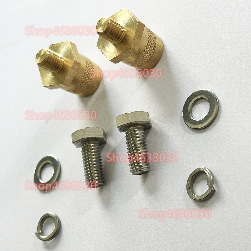 1 Pair Battery Terminal Connector Battery Pole Adapter Brass M6 Thread Positive Negative Battery Post Connector Terminal Adapter