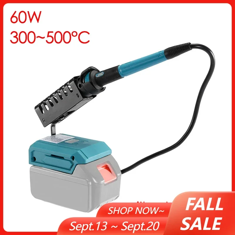 For Makita/Dewalt Battery 60W Electric Soldering Iron Wireless Welding Power Tool 300-500℃ Temperature Adjustable Rapid Heating