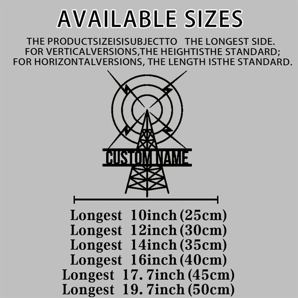 Customizable Metal Wall Art - Personalized Broadcast Tower Decor Modern Industrial Style Home And Office Decor Moving Gift Add Y