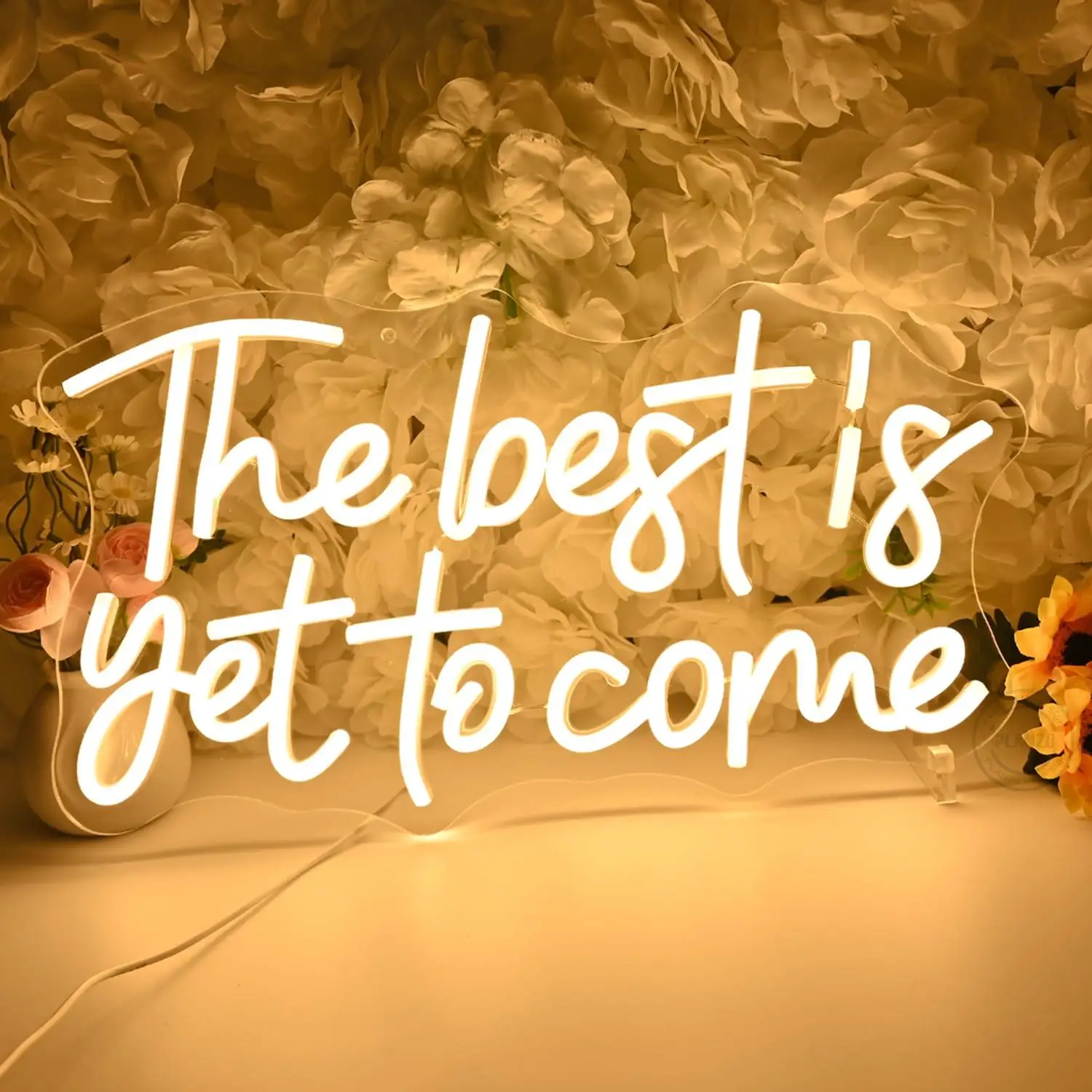 The Best Is Yet To Come Neon Sign Dimmable LED Light for Bedroom Office Wedding Graduation Party Wall Decor Art Sign