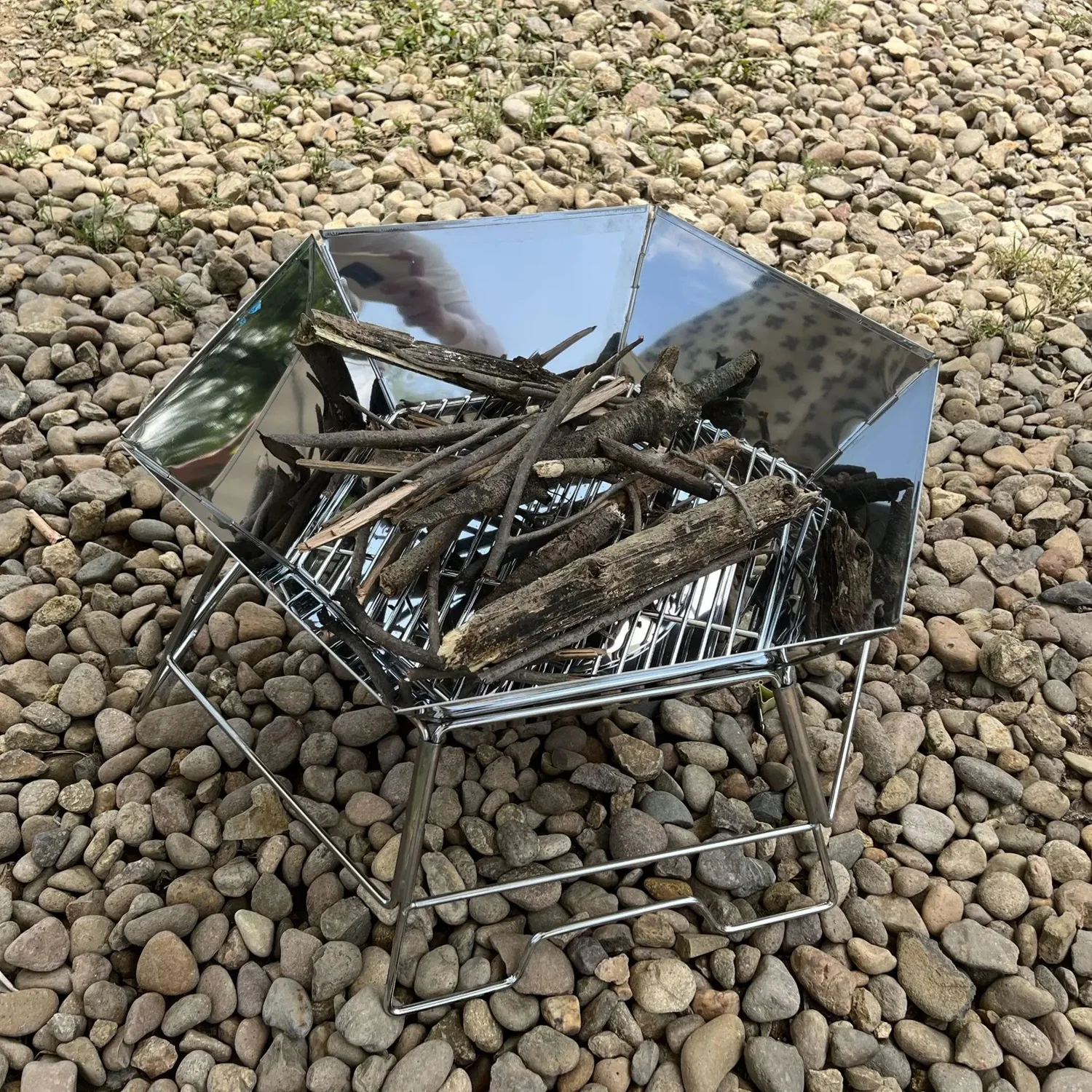 hexagon Barbecue rack firewood stove outdoor portable burning platform folding camping brazier