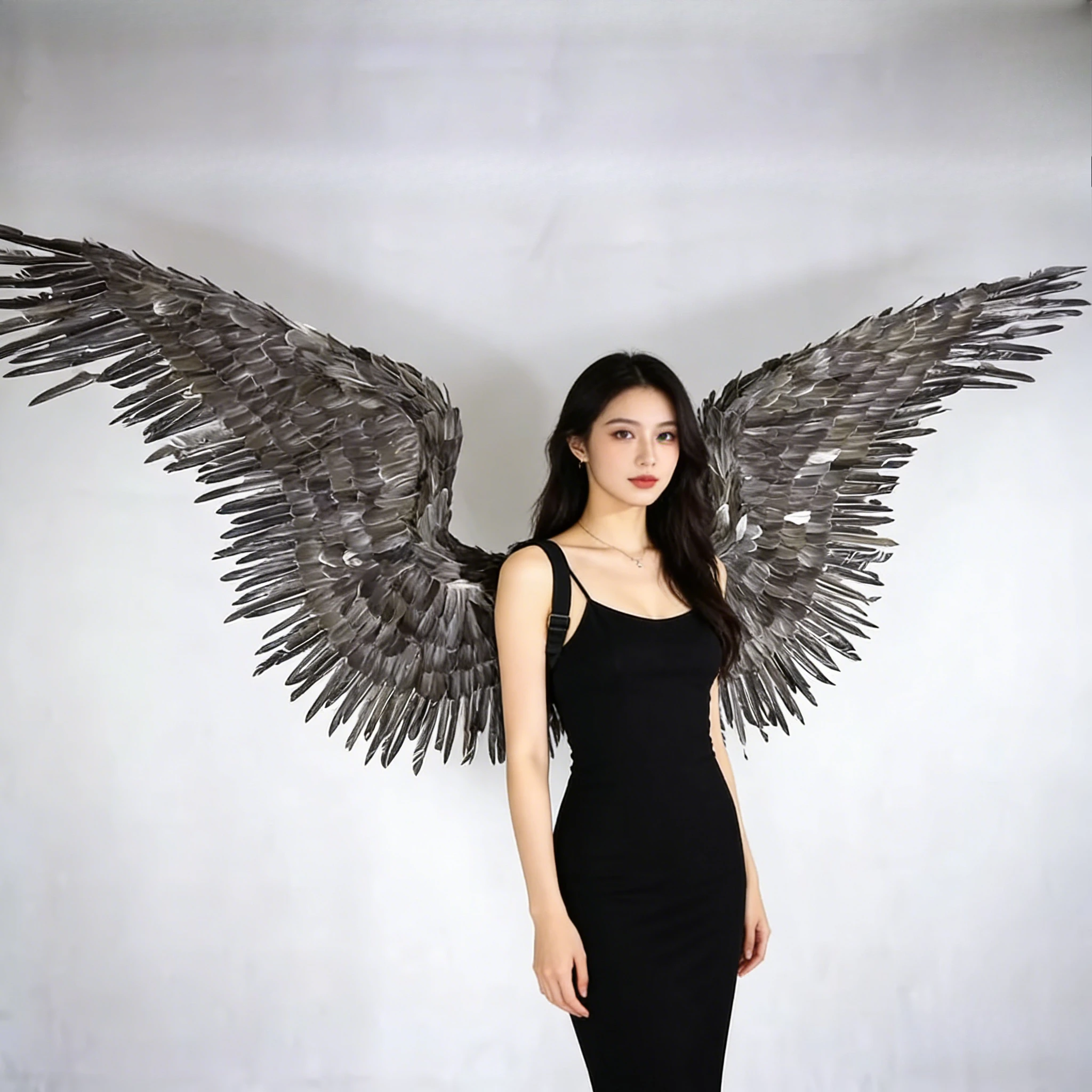 

Silver Feather Angel Wings, Large Feather Wings Adult,Angel Wings for Adult Women Christmas Costume Party