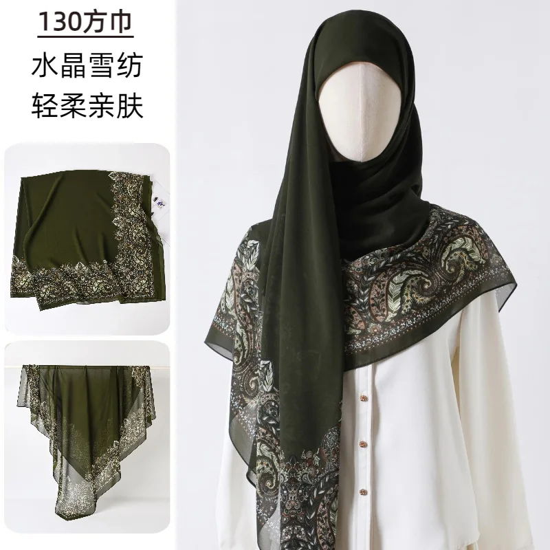 أنثى الشيفون الحجاب أزياء مسلم واقية من الشمس تنوعا وشاح رباعي شال طويل التفاف وشاح اليد