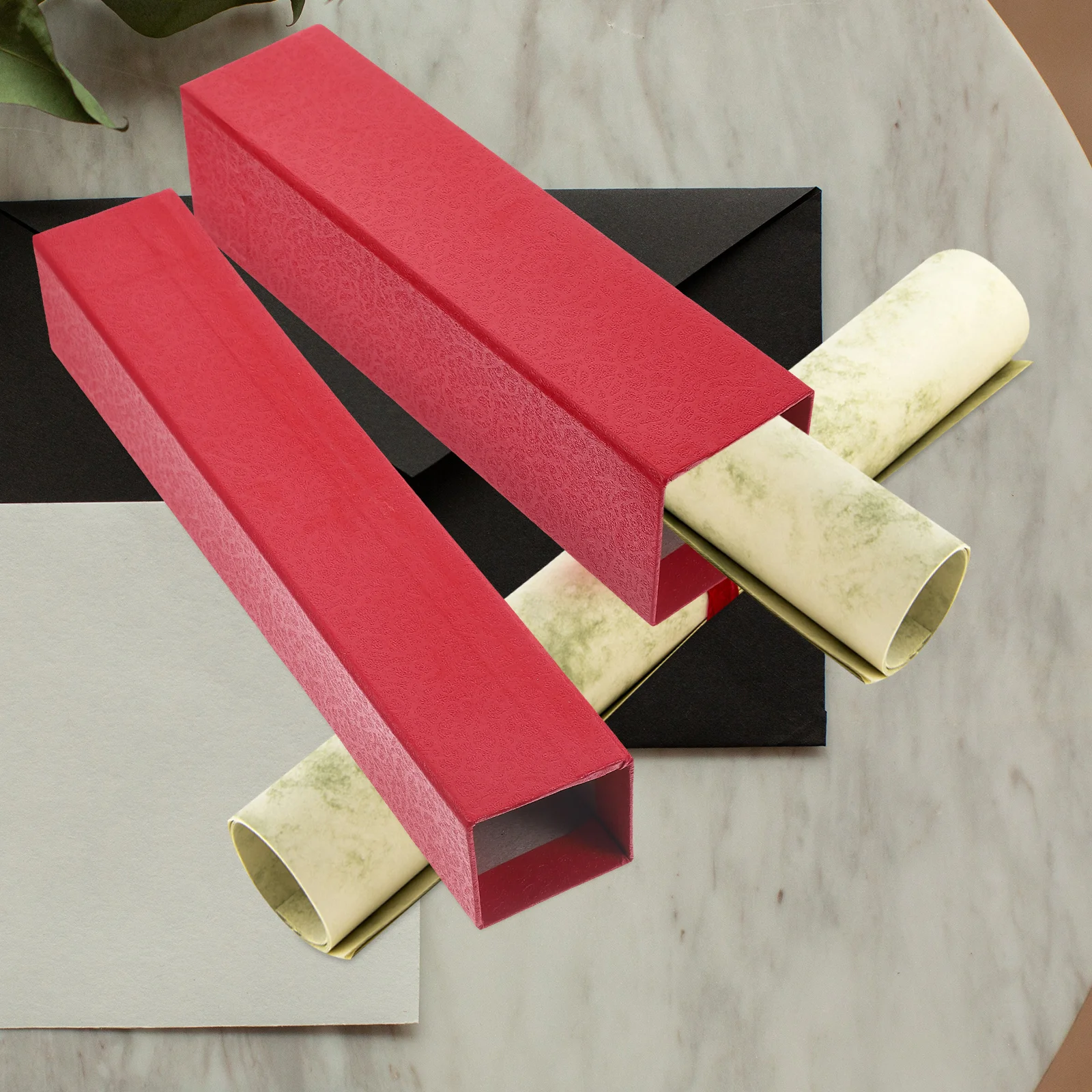 

2 Pcs Poster Storage Tube Telescoping 23-38cm Red Photo Document Holder Box Artwork Carrier Storage Paper Tube Prints