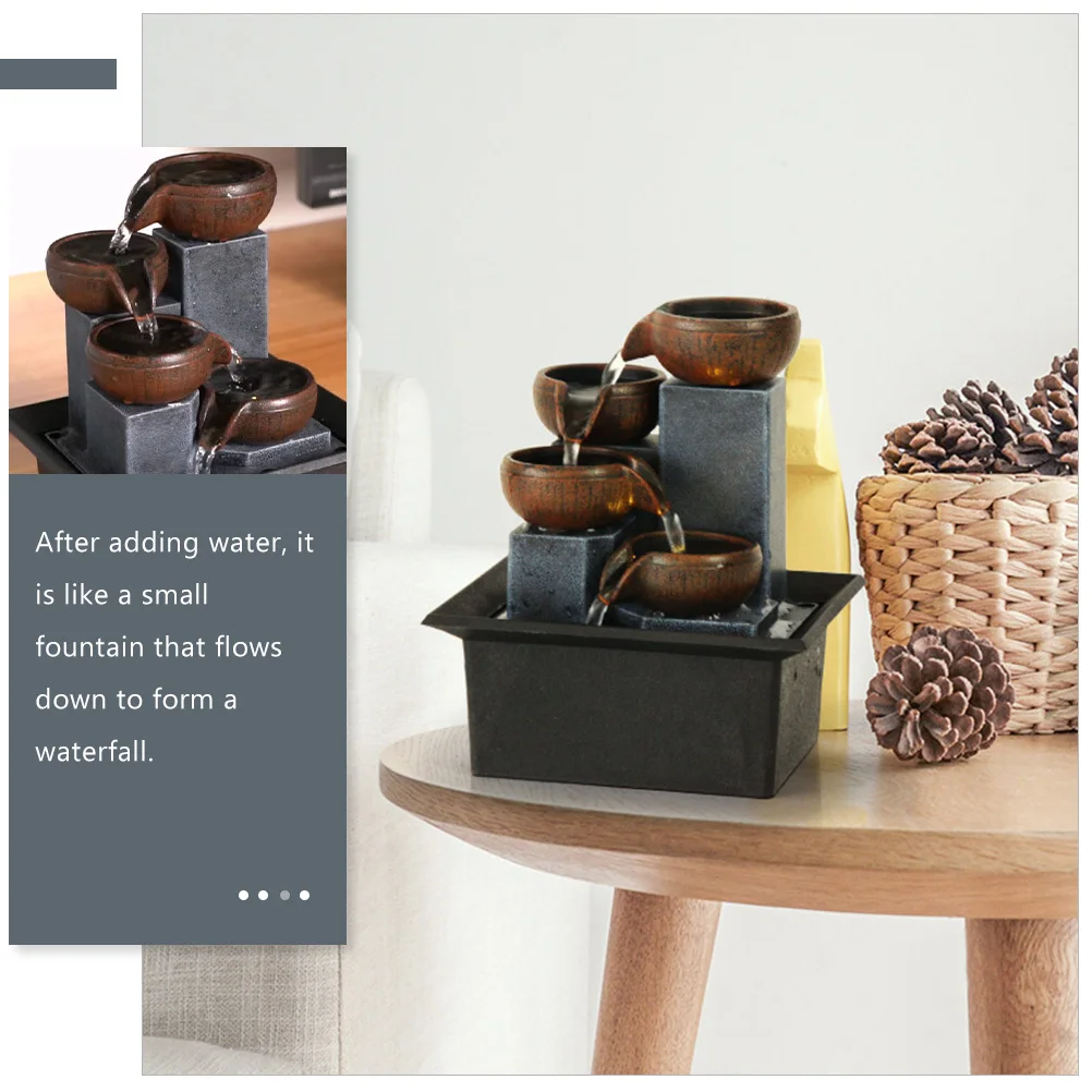 

Desktop Fountain Ornament Chinese Style Waterfall Decor For Home Office Hotel Wedding Tabletop Furnishing Running Water