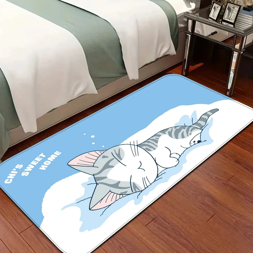 Cat Chis Sweet Home ANIME Hallway Carpet Non-Slip Laundry Room Mat Laundry Decor Balcony Child Living Room Toilet Rug