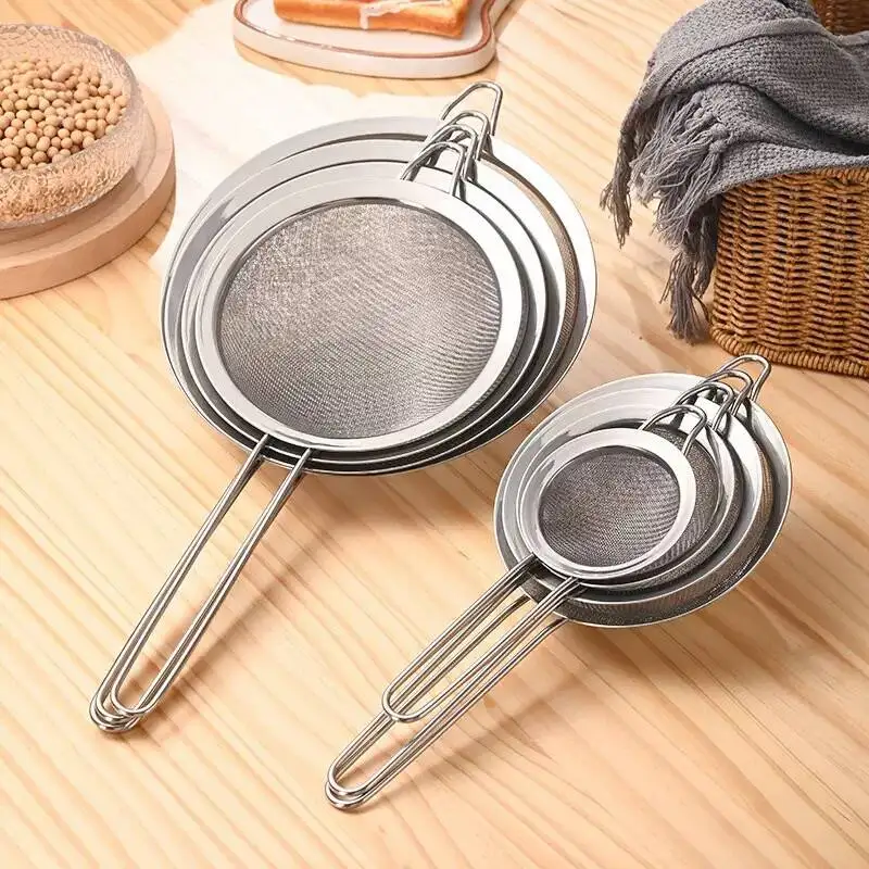 

tastyWay 3pcs Stainless Steel Juice & Soya Milk Strainer Sieve Ultra Fine Mesh Oil Grid Fishing Dumplings Household Hotpot Leaky