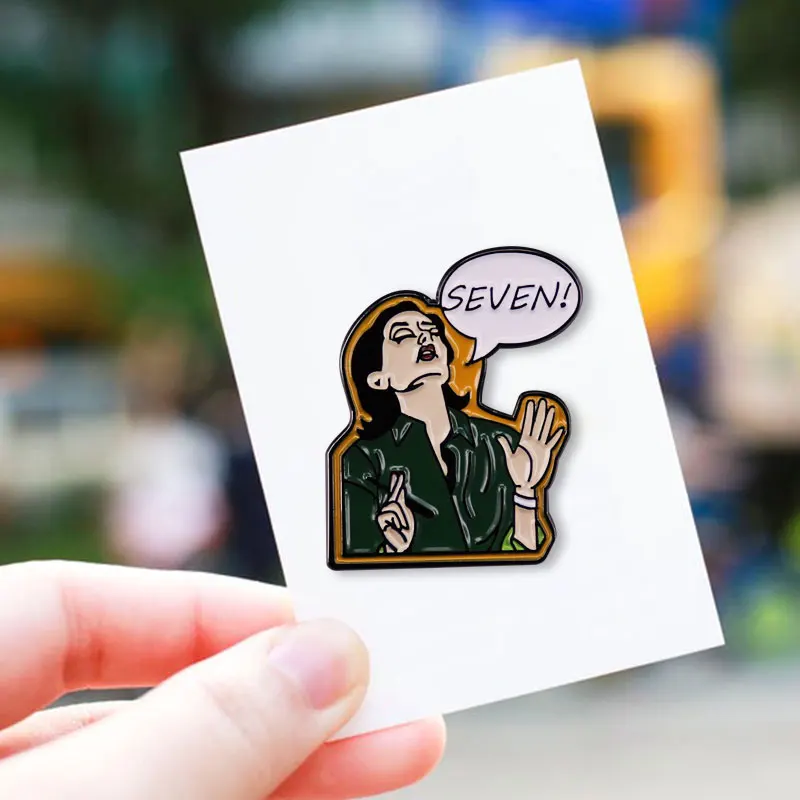 Monica SEVEN enamel pin tv show Friends badge gift for friend