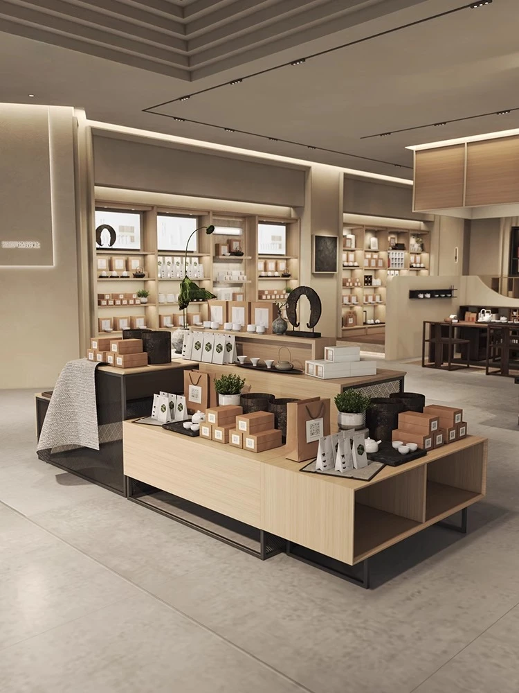 

Store Sample Display Table Tea Nakajima Display Stand Product Middle Area High and Low Display Rack Combination
