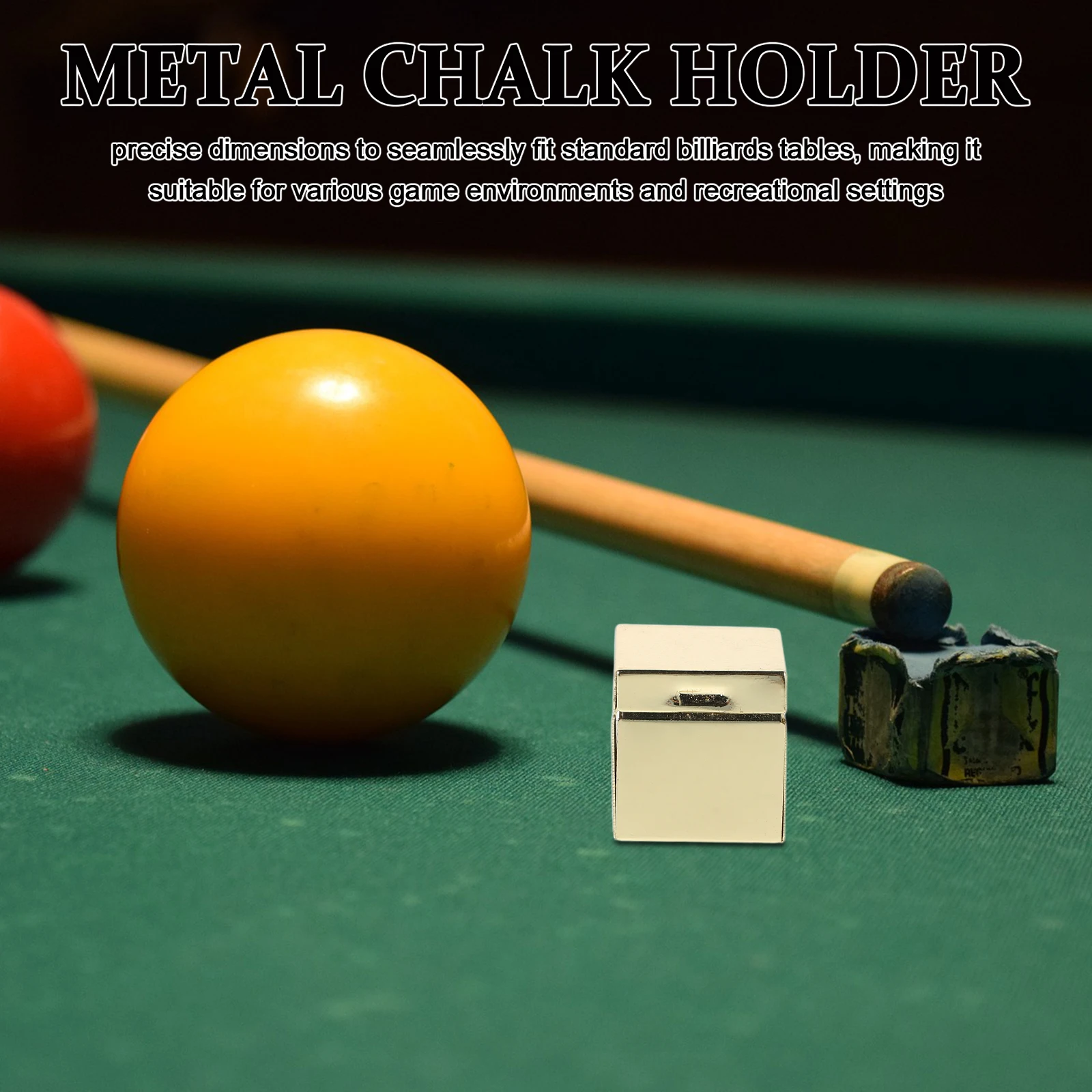 

Billiards Chocolate Powder Box Chalk Cube for Home Tables Holder Pool Accessories Accessory Aluminum Stick